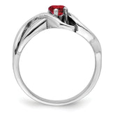 14k White Gold Genuine 1 Stone Mother's Ring - 7 / Genuine